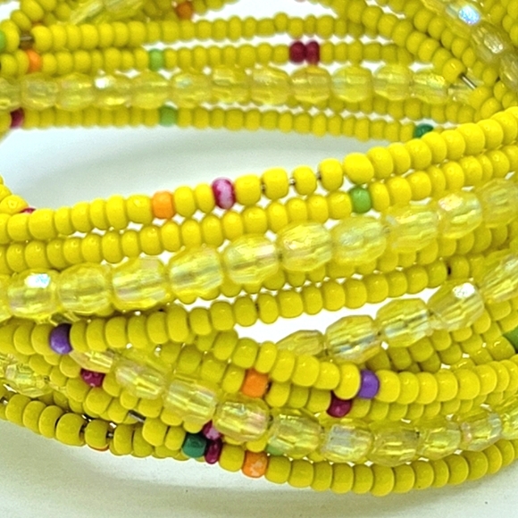 Wire Wrap Seed Bead Woven Braided Wide Cuff Bracelet Vintage - Picture 3 of 8